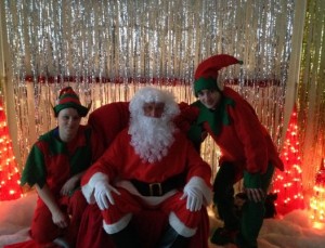 santa and elves